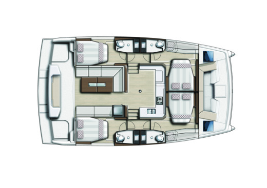 Catamaran Bali - Catana Catspace Plattegrond van de boot
