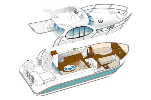 Motorboat Nicols Quatro B+ Boat layout