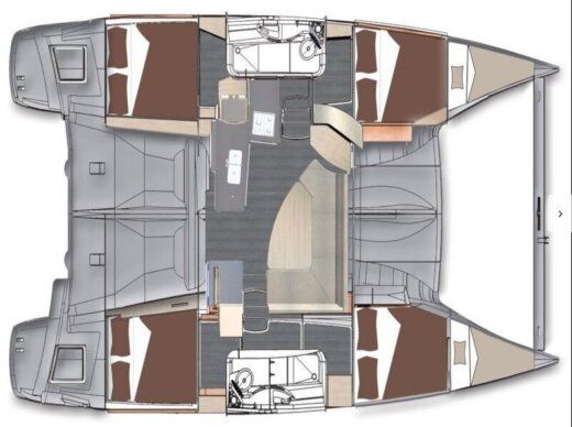Catamaran Fountaine Pajot Lipari 41 Plattegrond van de boot