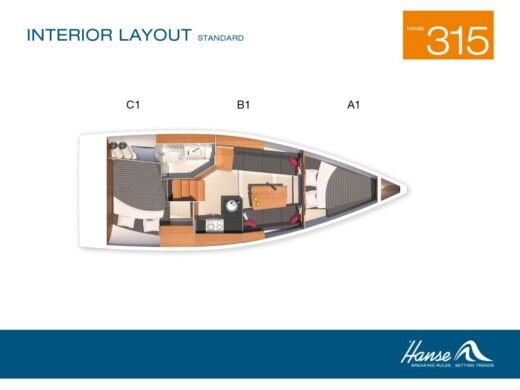 Sailboat HANSE 315 Boat design plan