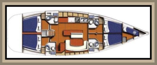 Sailboat Beneteau Cyclades 50 Plattegrond van de boot