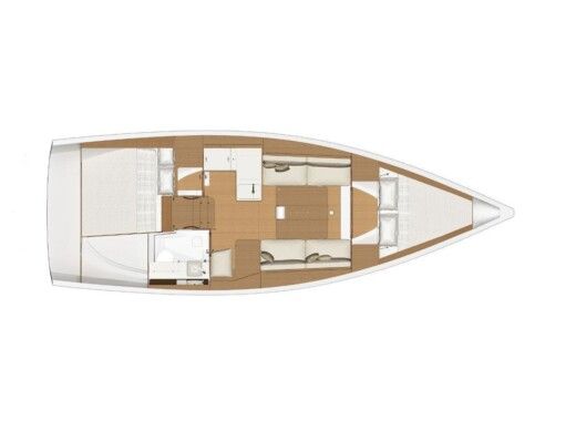 Sailboat Dufour Dufour 360 Grand Large 2.20 draft Plattegrond van de boot