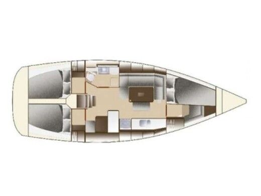 Sailboat  Dufour 375 Grand Large Plattegrond van de boot