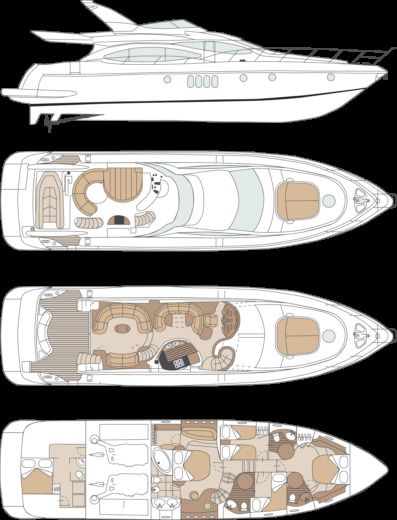 Motorboat Azimut Azimut 68 Boot Grundriss
