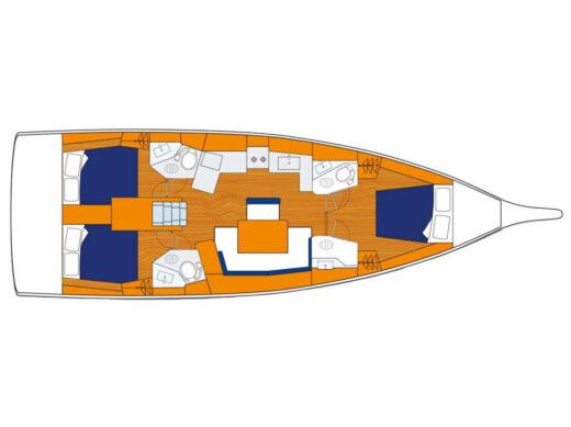 Sailboat  Oceanis 461/3/3 Plattegrond van de boot
