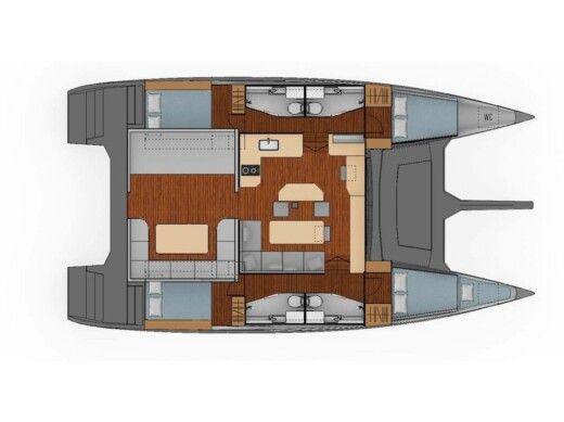 Catamaran Luna 49 Boat layout