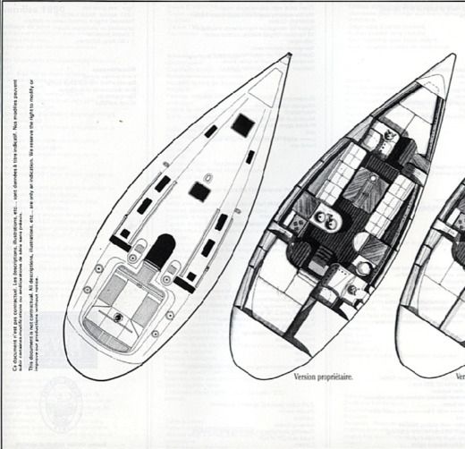 Sailboat Beneteau First 38s5 Boot Grundriss