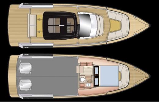 Motorboat Fjord 38 OPEN Σχέδιο κάτοψης σκάφους