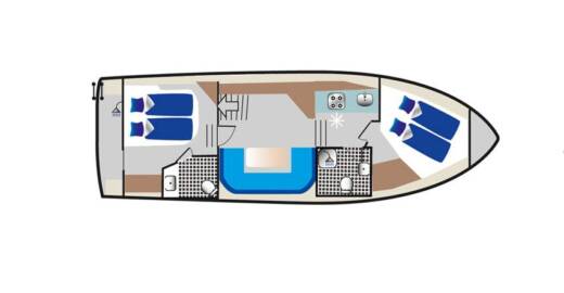 Houseboat Pedro Skiron 35 Boot Grundriss