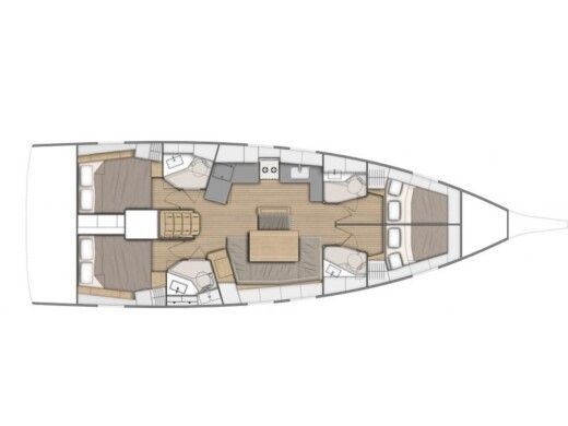 Sailboat Beneteau Oceanis 46.1 Plattegrond van de boot