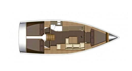 Sailboat Dufour  382 GL Plattegrond van de boot