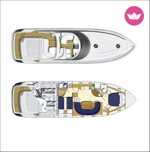 Motorboat Princess V50 boat plan