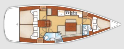 Sailboat Beneteau Oceanis 40 Plattegrond van de boot