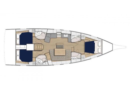 Sailboat  Moorings 46.3 Boot Grundriss