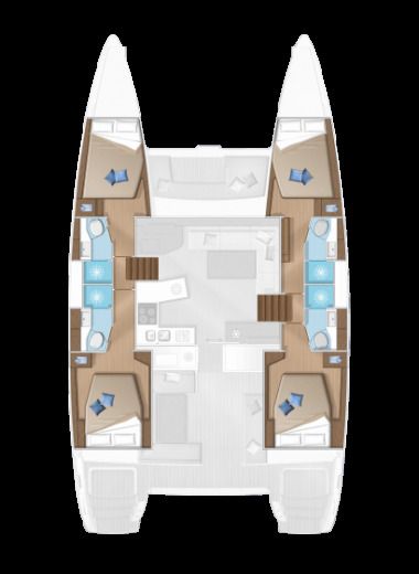 Catamaran Lagoon 450 Boot Grundriss