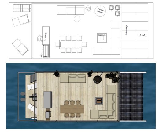 Houseboat HBY 90 Boot Grundriss