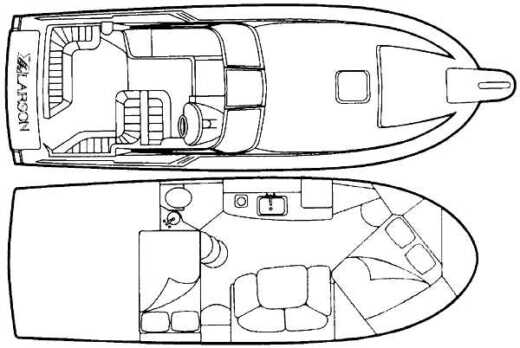 Motorboat Larson Cabrio 310 Plattegrond van de boot