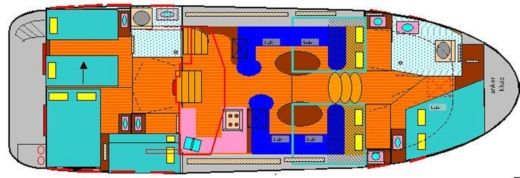Without license Hibo Hibo 1300 Plattegrond van de boot