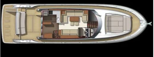 Motorboat Jeanneau Prestige Fly 58ft Plattegrond van de boot
