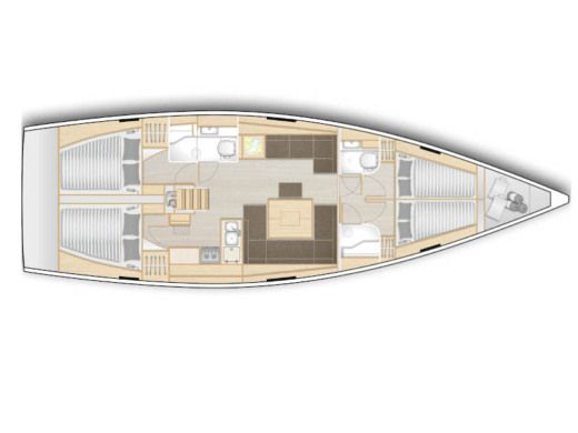 Sailboat Hanse 458 Plano del barco