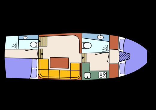 Houseboat Veritas Elite Veha 1000 AK Σχέδιο κάτοψης σκάφους