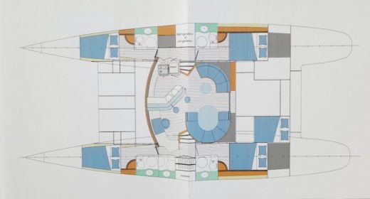 Catamaran Fountaine Pajot Marquises Boat layout