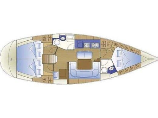 Sailboat Bavaria Cruiser 40 Plattegrond van de boot