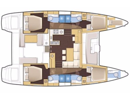 Catamaran Lagoon 450F Plattegrond van de boot