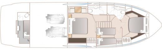 Motorboat Princess 55 Plattegrond van de boot