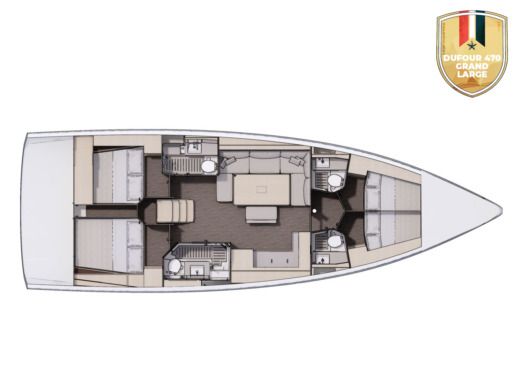 Sailboat  Dufour 470 Grand Large Boat layout
