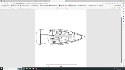 Sailboat Jeanneau Sun Odyssey 35 Plano del barco