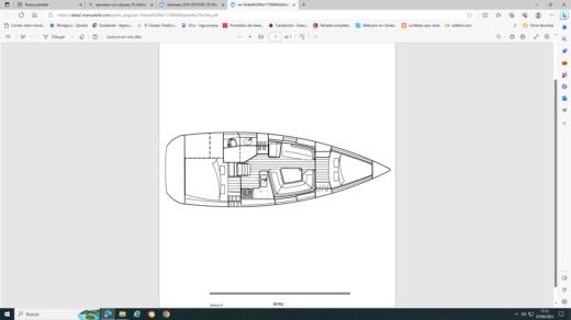 Sailboat Jeanneau Sun Odyssey 35 Plattegrond van de boot