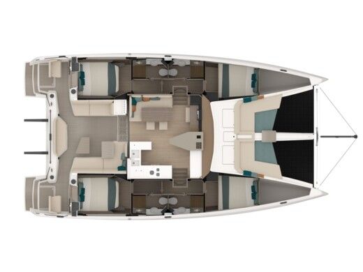Catamaran  Nautitech 48 Open Boat layout