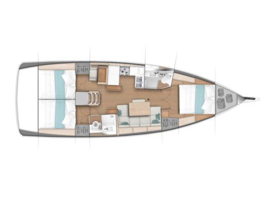 Sailboat Jeanneau Sun Odyssey 440 Plano del barco
