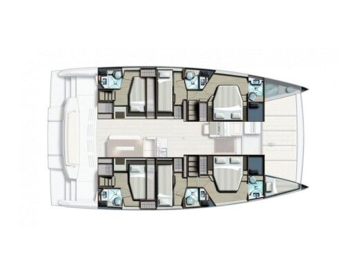 Catamaran  Bali 4.8 A/C & GEN & WM boat plan
