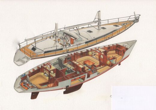 Sailboat Amel Supermaramu 52 Boat design plan