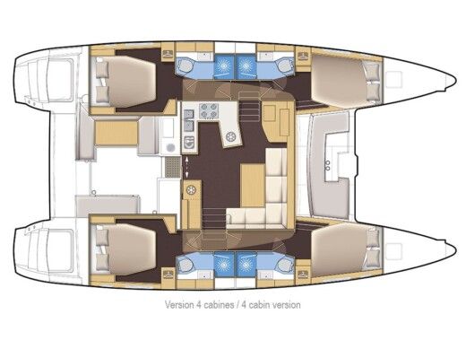 Catamaran LAGOON 450 Plattegrond van de boot