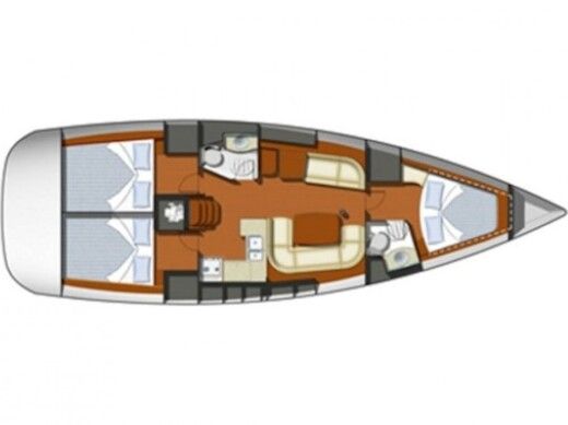 Sailboat Jeanneau Sun Odyssey 45 Planimetria della barca