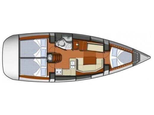 Sailboat  Sun Odyssey 36i Plattegrond van de boot