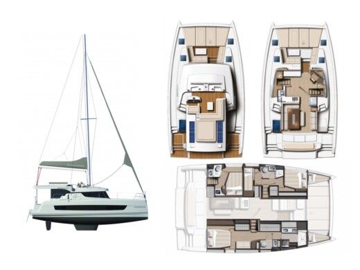 Catamaran Bali - Catana 4.6 Boat layout