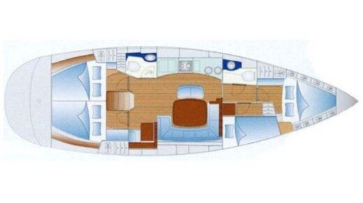 Sailboat Beneteau Oceanis 38.1 Plattegrond van de boot