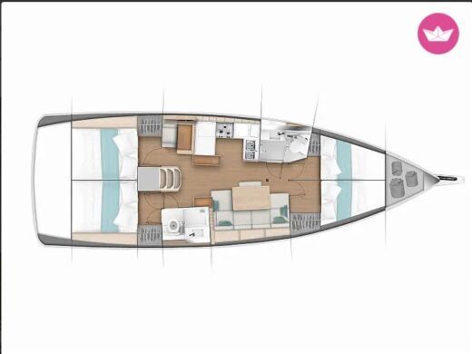 Sailboat Jeanneau Sun odyssey 440 Planimetria della barca