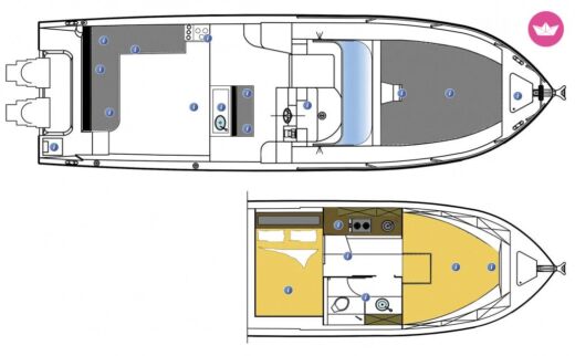 Motorboat Saver 330 Boat layout