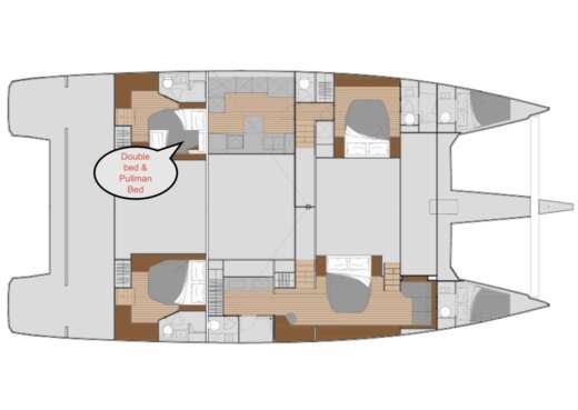 Catamaran Fountaine Pajot Alegria 67 Boot Grundriss