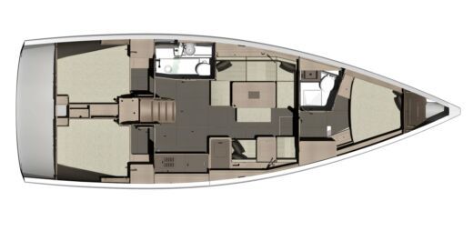 Sailboat DUFOUR 412 Grand Large Plattegrond van de boot