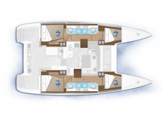 Catamaran  Lagoon 40 Plattegrond van de boot