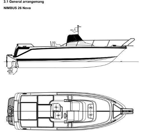 Motorboat Nimbus Nova 26 Boat layout