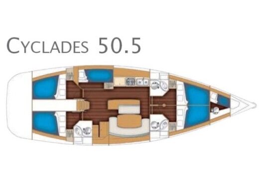 Sailboat Beneteau Cyclades 50 boat plan