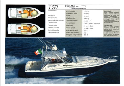 Motorboat Tuccoli T350 SportCruiser Planta da embarcação