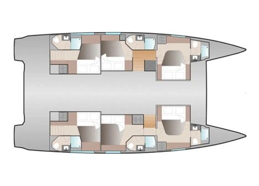 Catamaran Fountaine Pajot Aura 51 Plattegrond van de boot